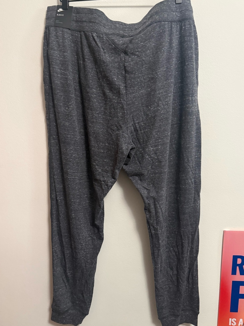 Nike Kids Charcoal Gray Jogger Sweatpants with White Logo - Picture 4 of 5
